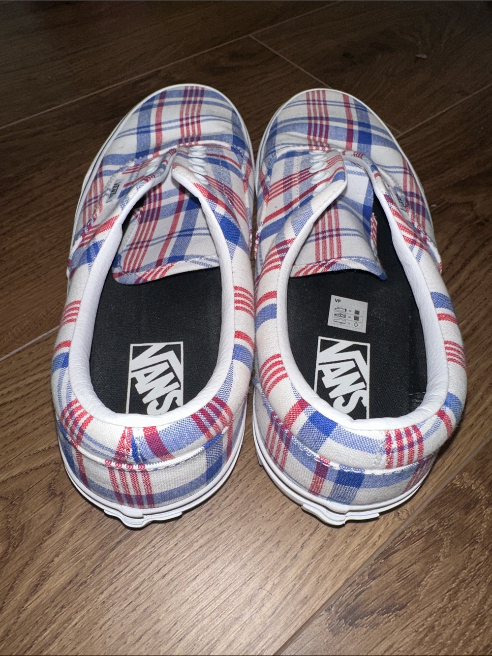 Vans Mens Plaid Sneakers - Red, Blue & White - Picture 3 of 4